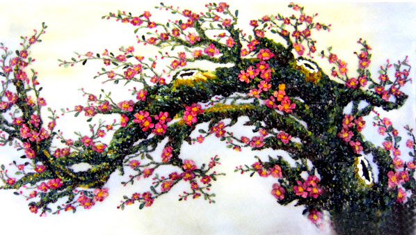 tranh hoa dao tuyet dep